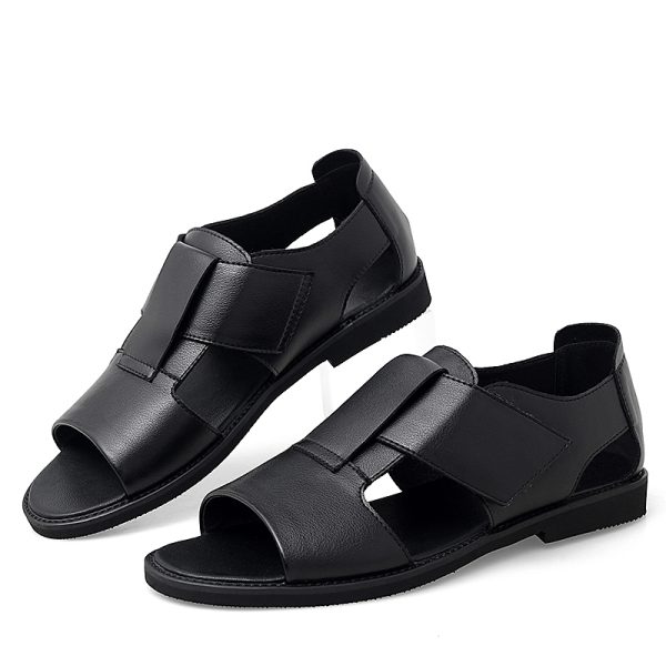Genuine leather roman sandals korean style british leather sandals - Image 3